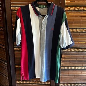🌟3/$20🌟 VINTAGE 90s Knights of Round Table Vertical Stripe Polo size L